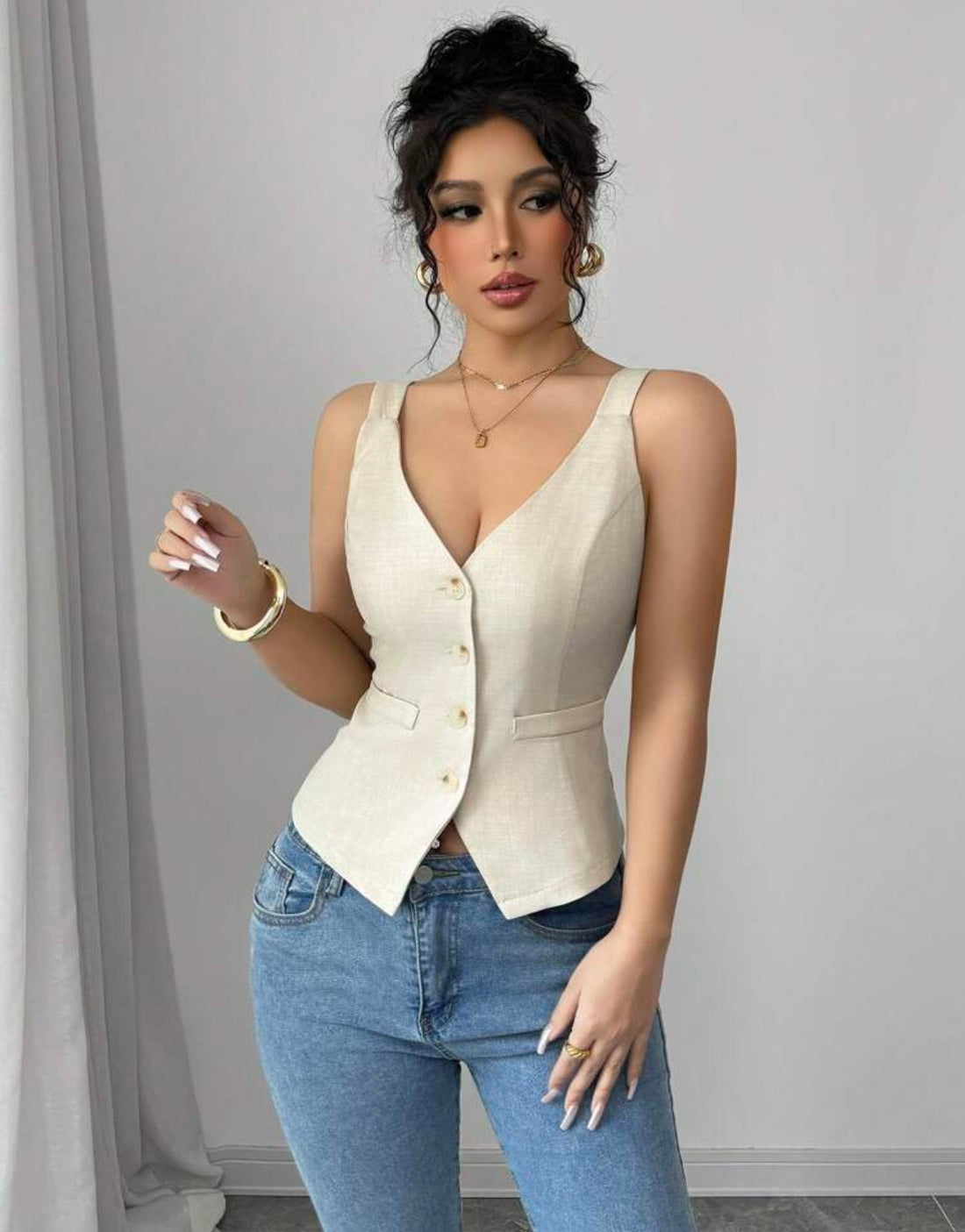 Top de Moda Con Tirantes Casual F25ÑA09