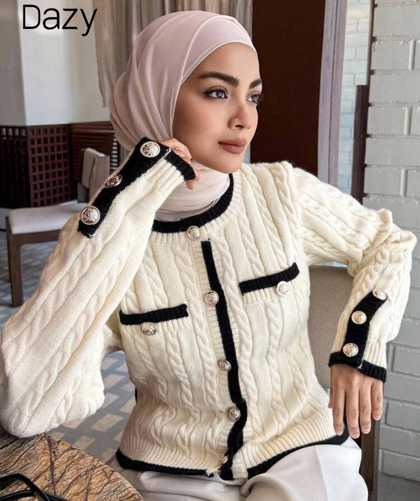 Suéter de punto con botones D25XA09