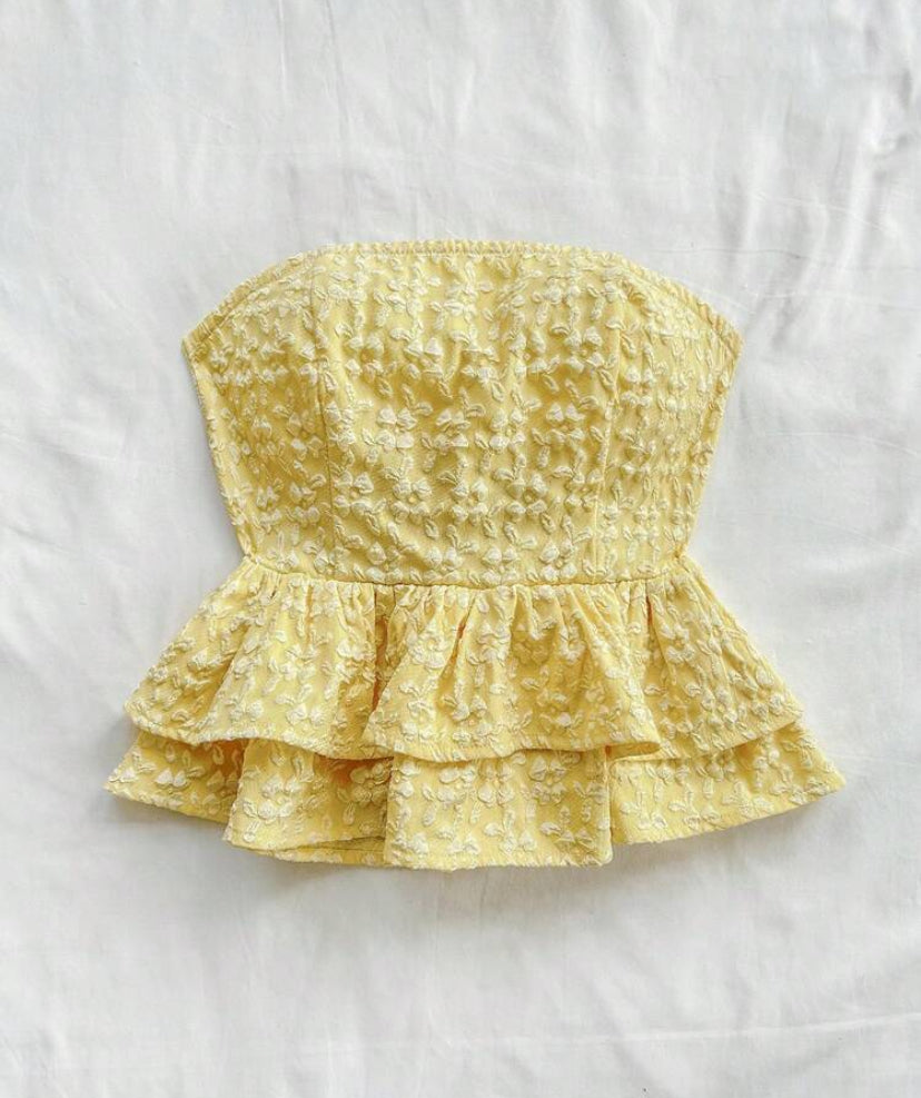 Blusa amarilla casual de verano A25PW05