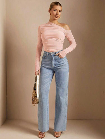 Blusa con top y malla transparente