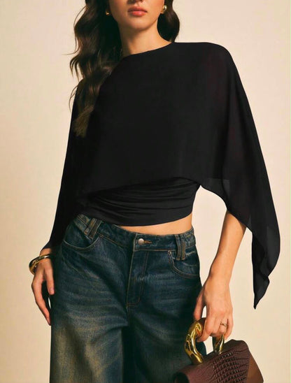 BLUSA ELEGANTE CON CUELLO DE CHAL JL26AE05