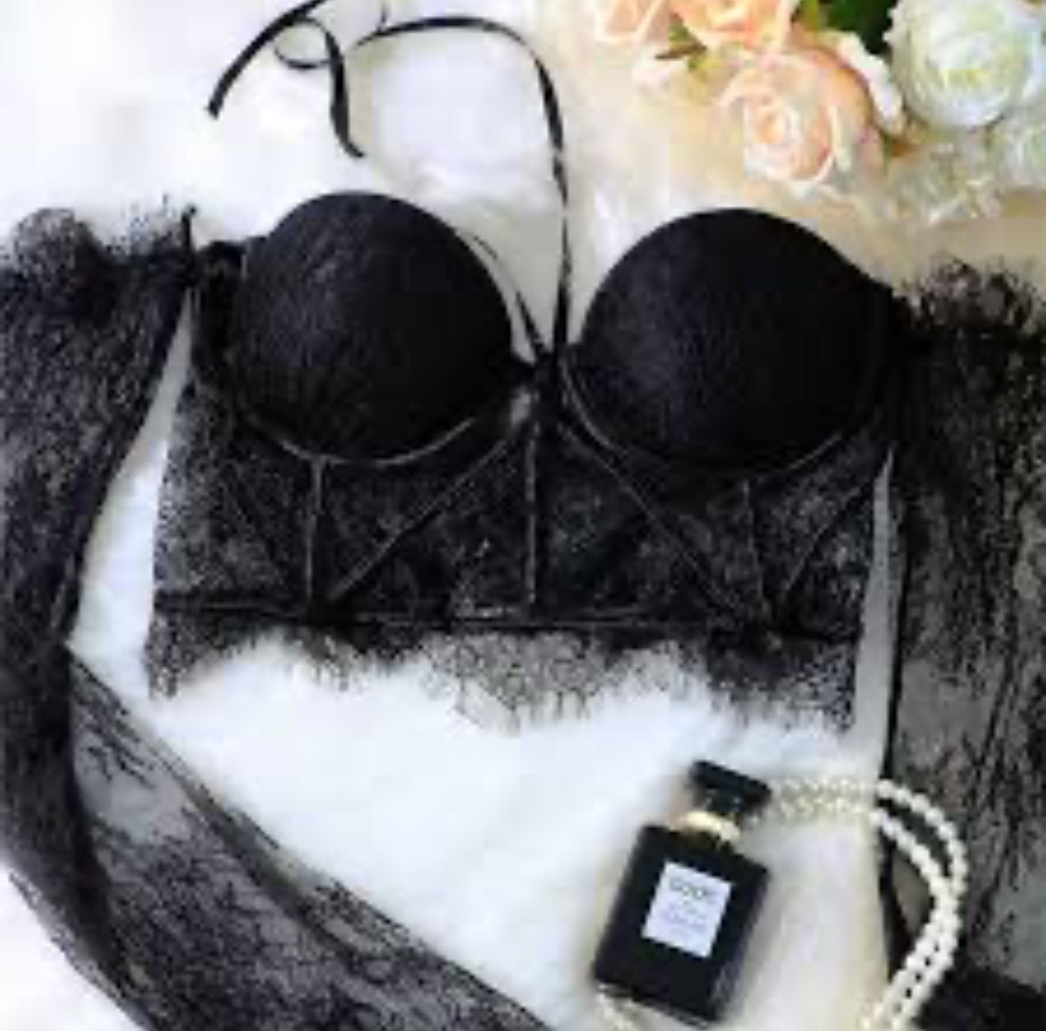 Black Queen Top de manga larga con encaje. J25RQ06