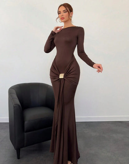 Vestido avellana nocturna S25UU02