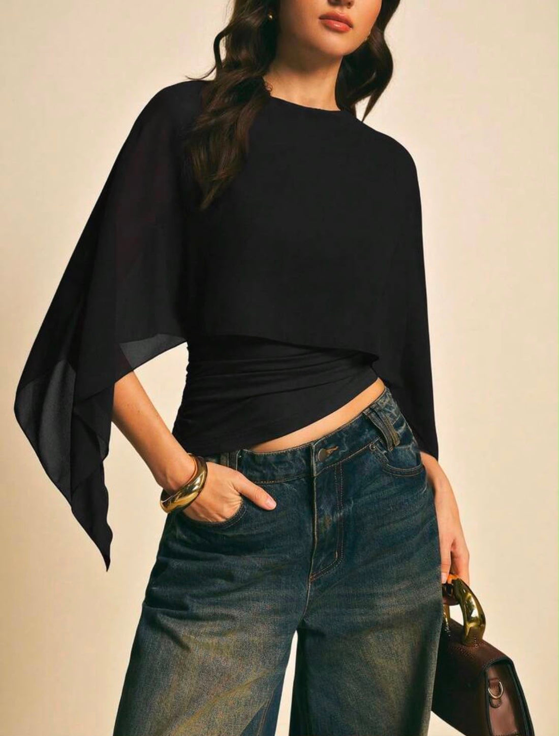 BLUSA ELEGANTE CON CUELLO DE CHAL JL26AE05