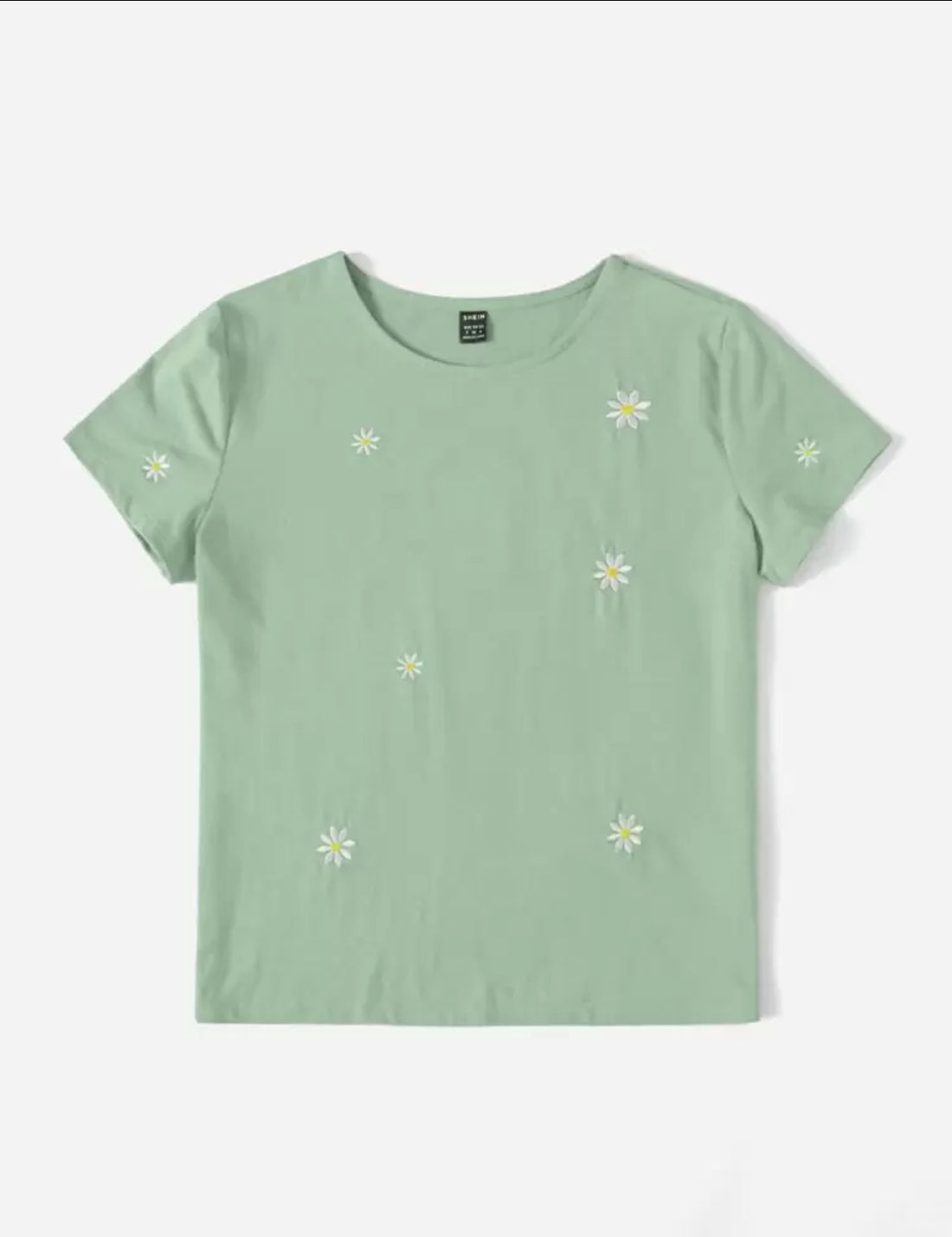 Camiseta de manga corta bordado margarita A25PZ010