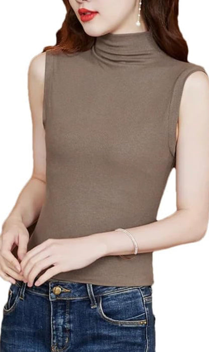 Elegancia Viva Top de Tanque Cuello Alto F25ÑA08