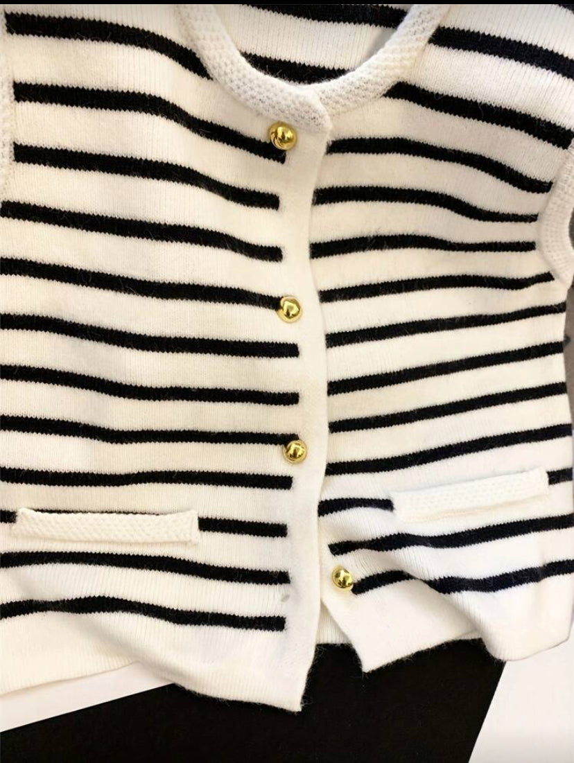 Chaleco  con rayas informal N25WQ07