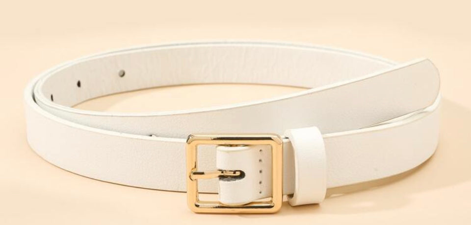 Cinturón de Fuego Para Mujer Hebilla Cuadrada Blanco. F25NX09