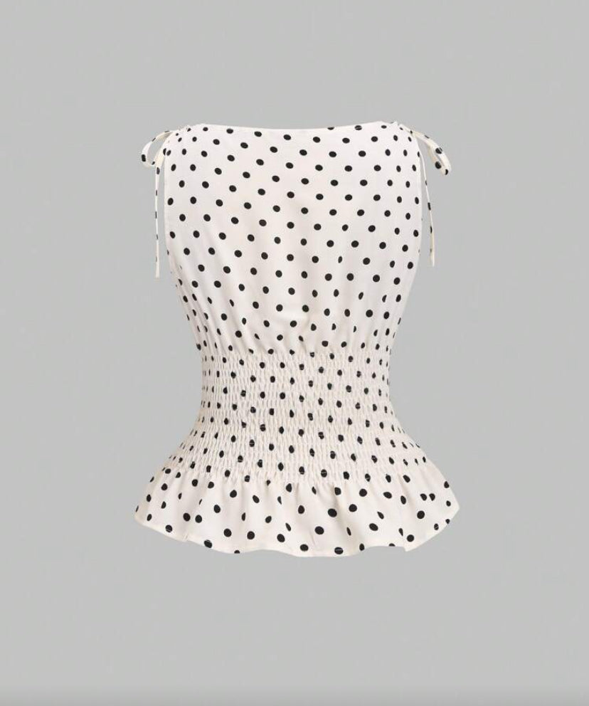 Blusa informal con diseño de lunares N25WP06