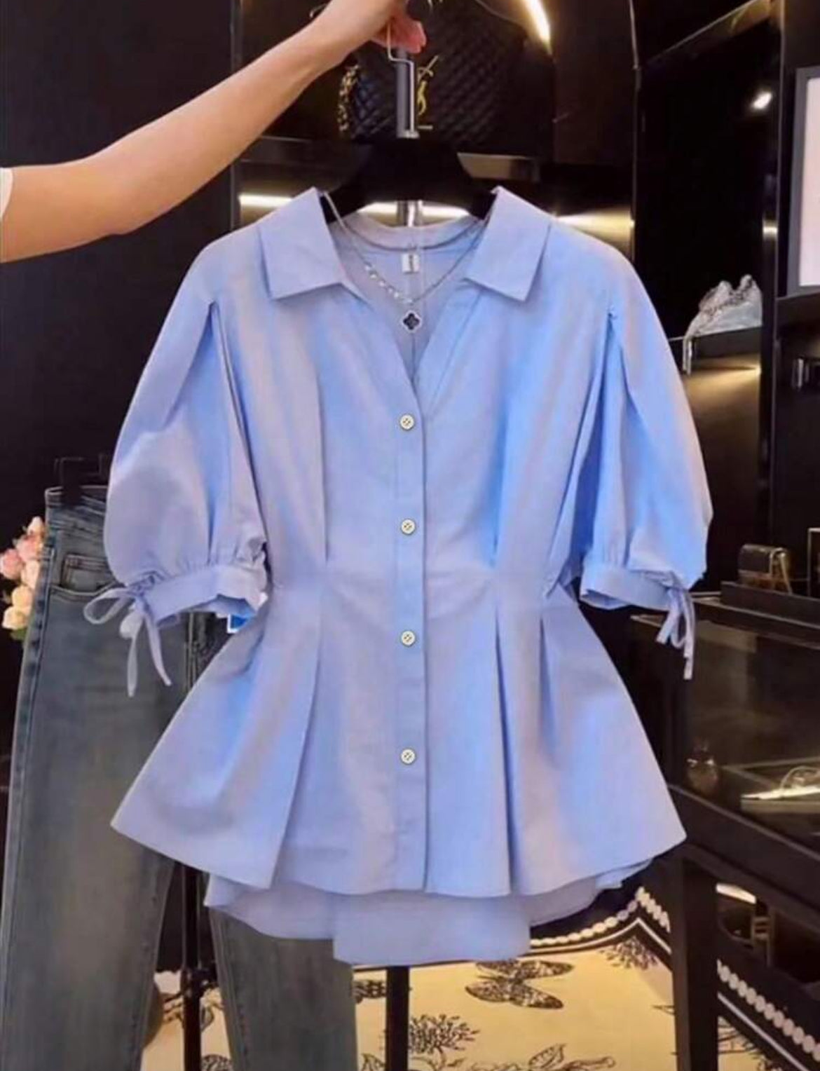 Camisa elegante de manga corta A25PY01