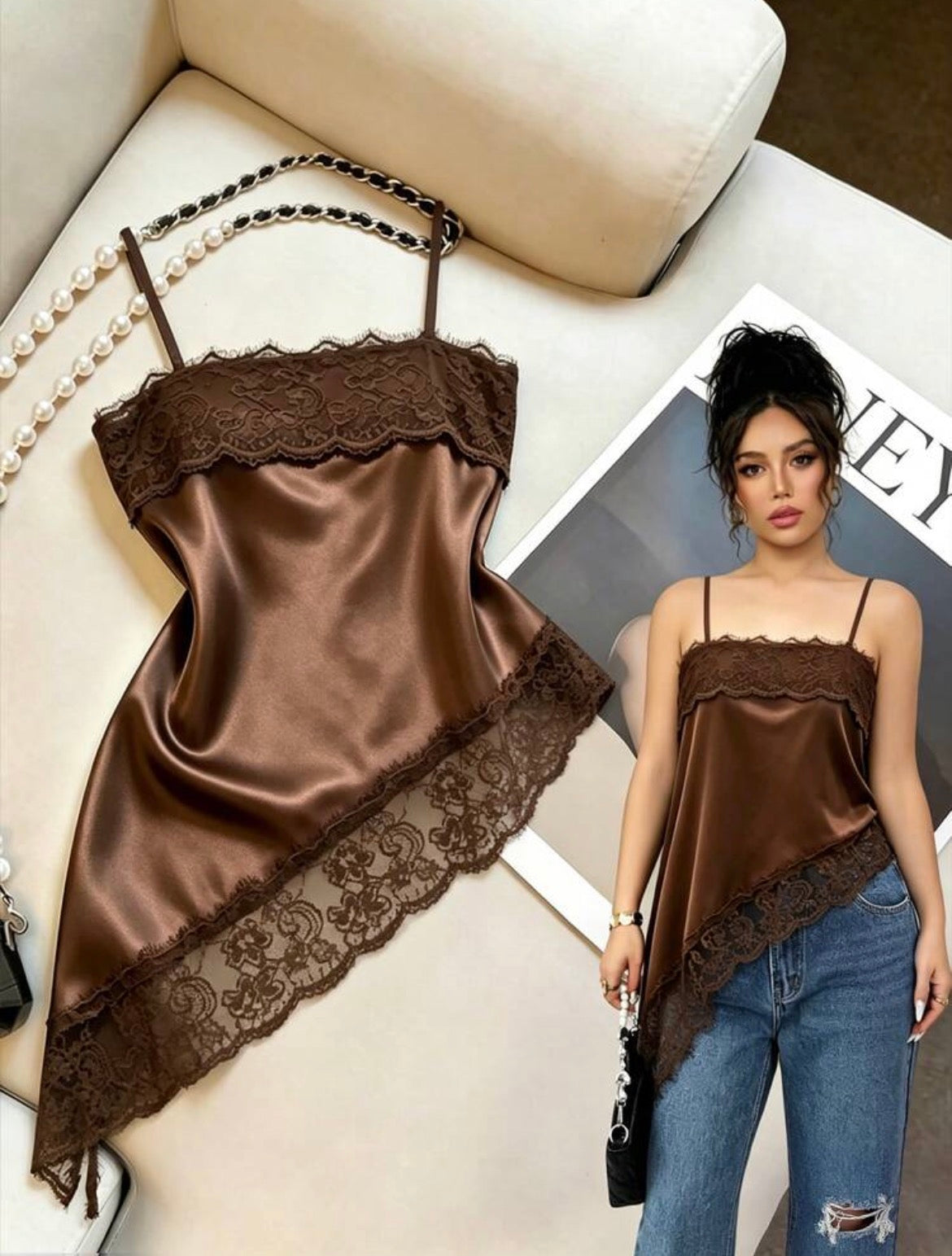 Blusa romántica de encaje