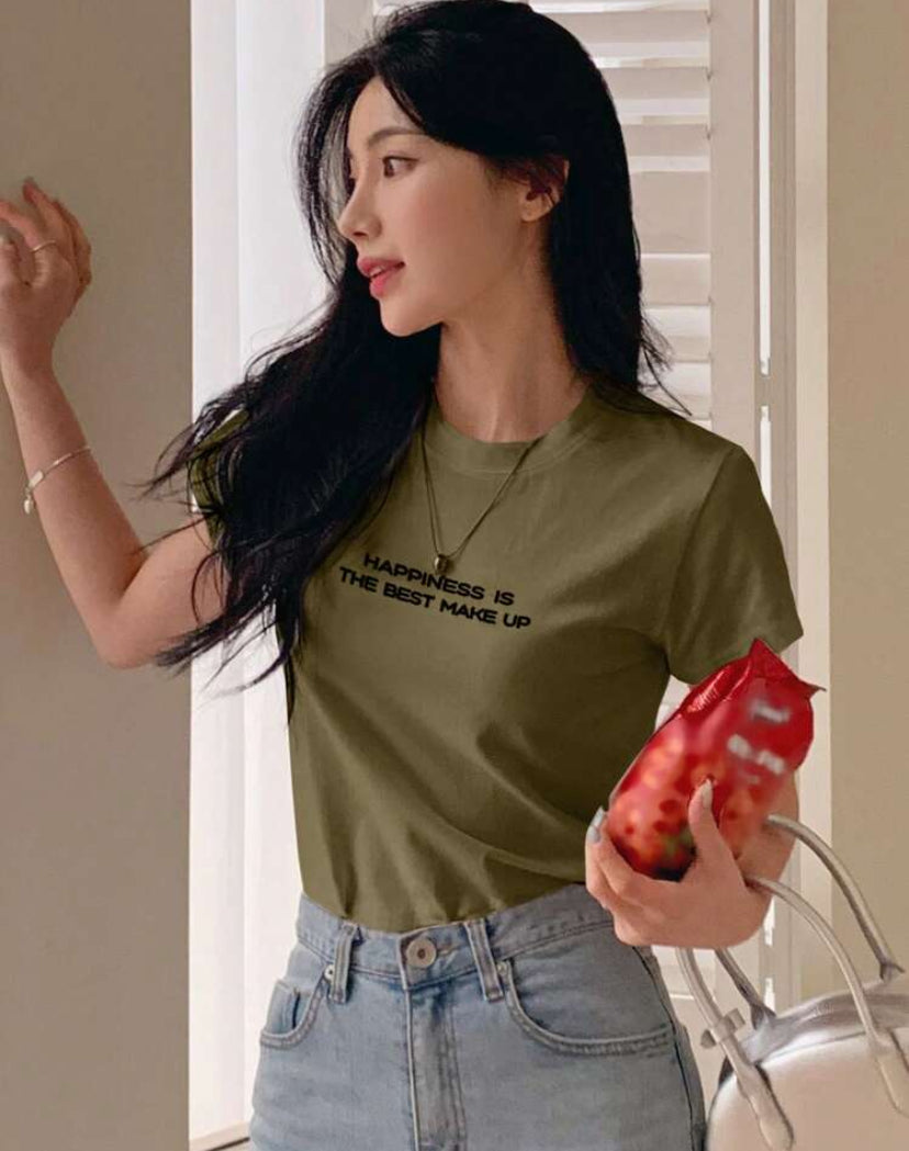 Camiseta casual de manga corta cuello redondo A25PH07