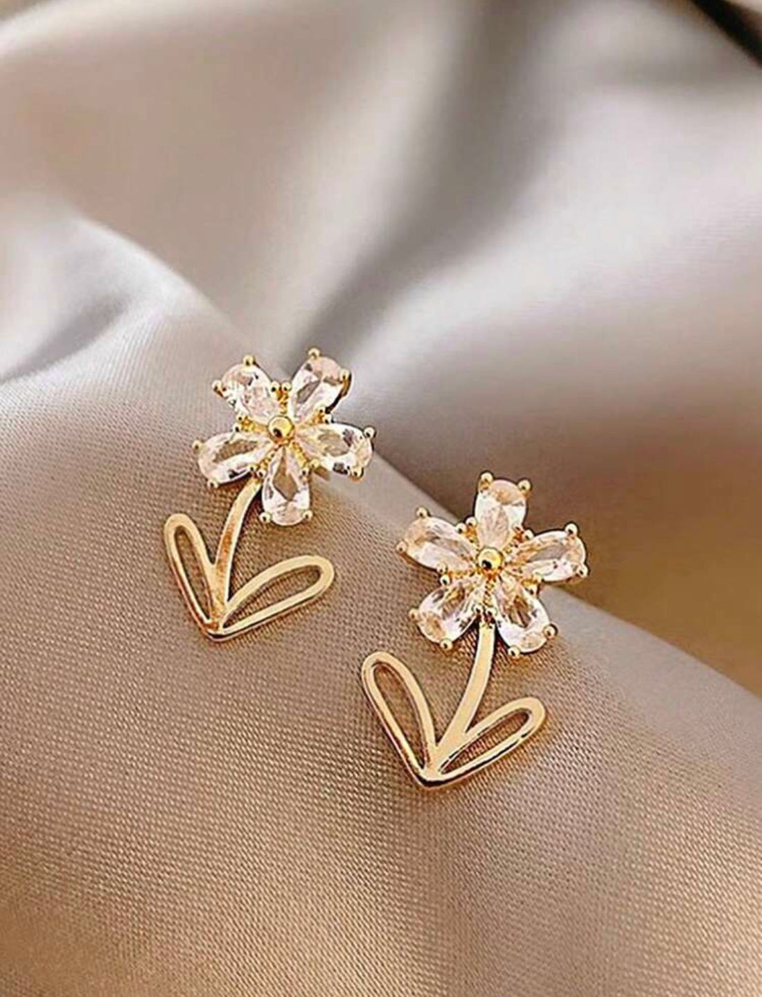 Pendientes de flor de cristal C A25QD03