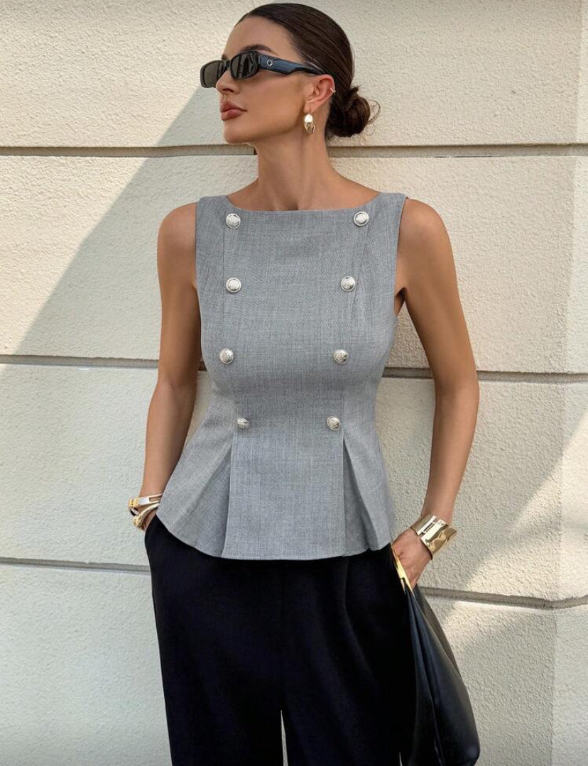 Blusa suspiro gris D25XB06