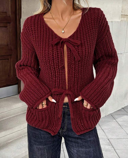 Cárdigan de color liso con botones D25WW03