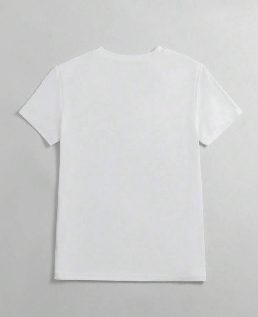 Camiseta de mujer de cuello redondo con estampado floral A25QA02