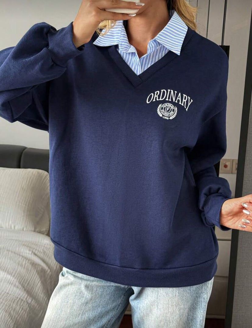 Sudadera holgada de forro polar D25XB02