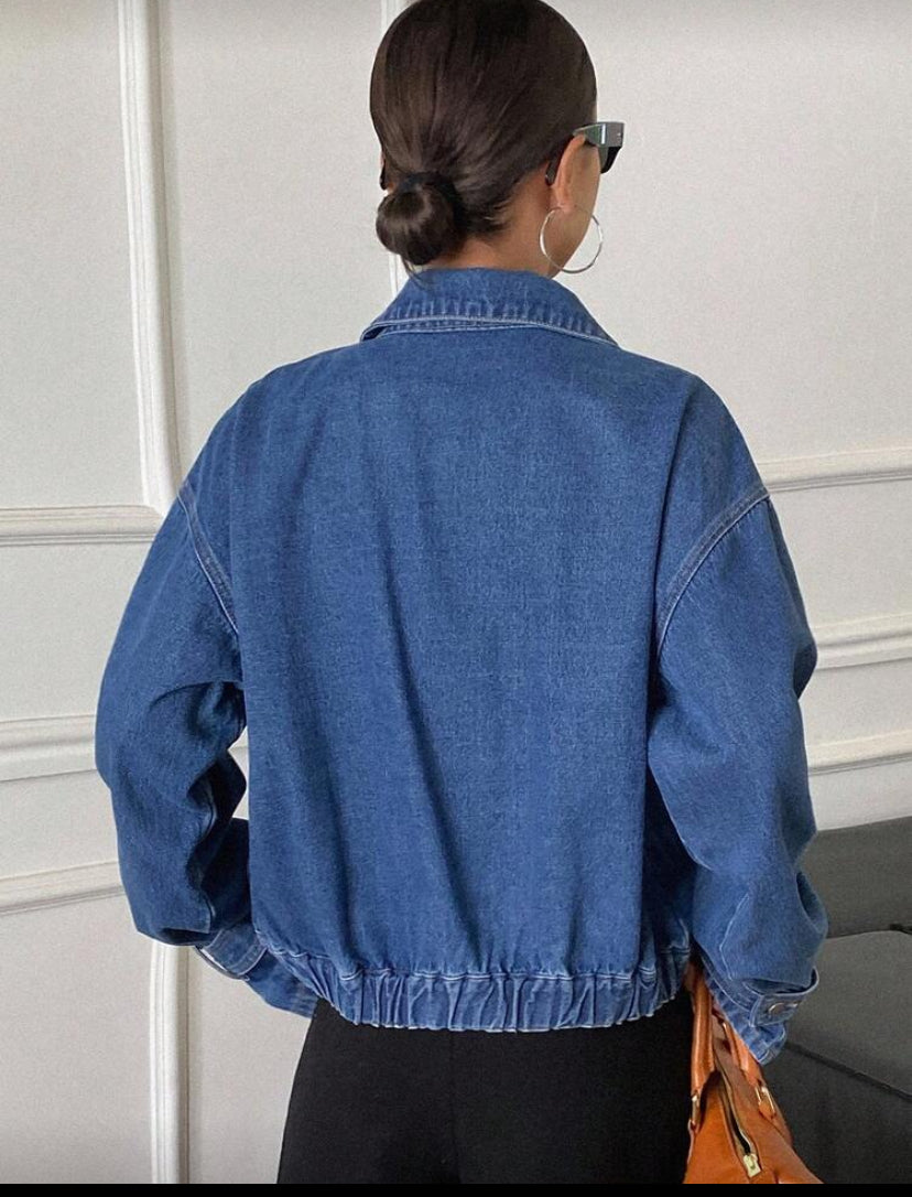 Chaqueta de mezclilla estilo cargo D25XA06