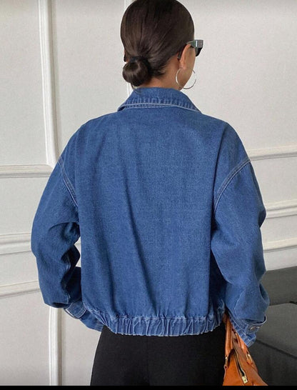 Chaqueta de mezclilla estilo cargo D25XA06