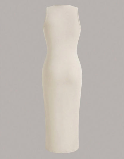 Amor en seda Vestido ajustado unicolor tejido de canalé M25ÑN09