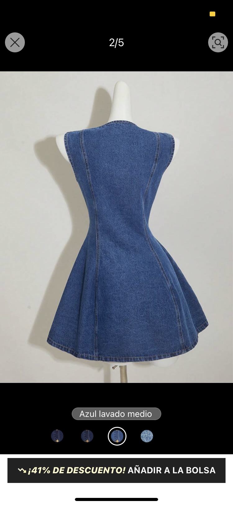 Vestido mini ajustado de mezclilla S25UQ01