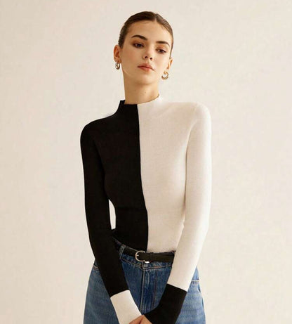 Blusa de punto de cuello alto N25WU05