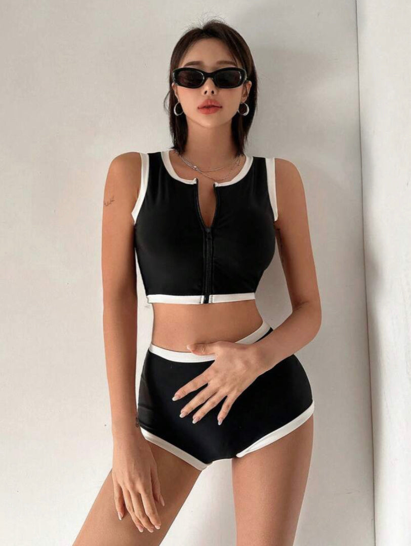 Bikini sport con cremallera F25NR09