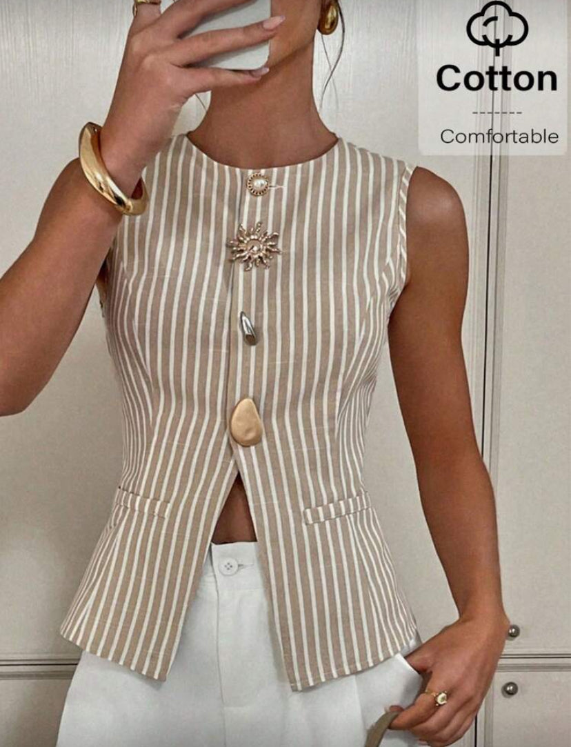 Top casual con  botones frontales F26XZ010