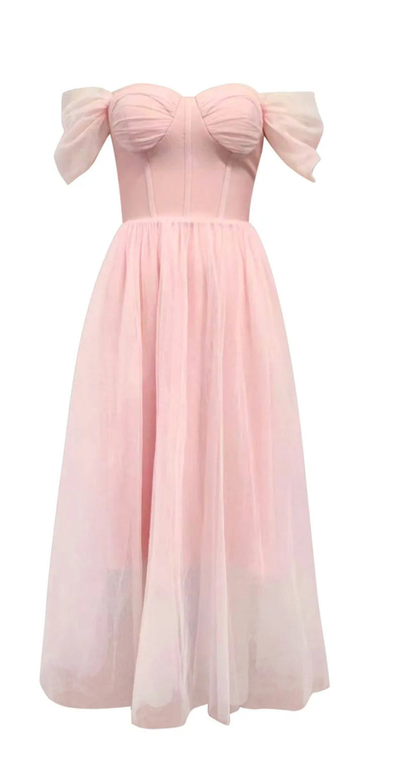 Vestido Chic de princesa estilo corsé con tul. J25RÑ04