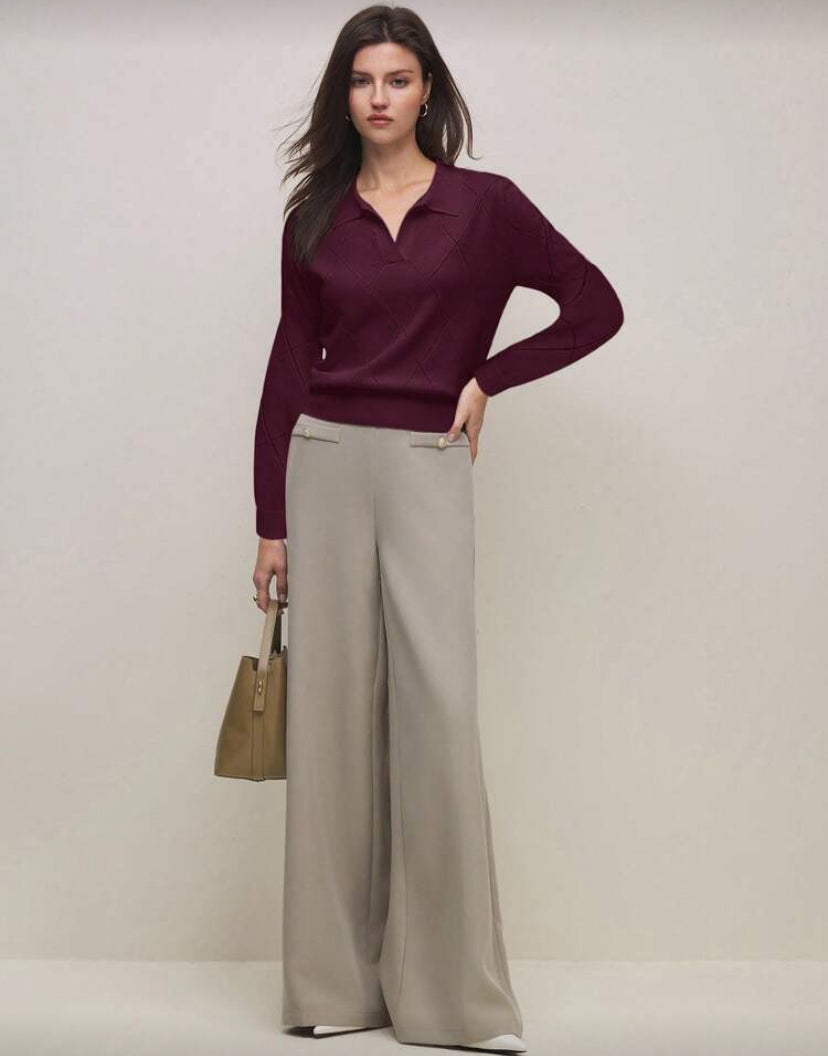 Suéter de cuello polo D25WY04