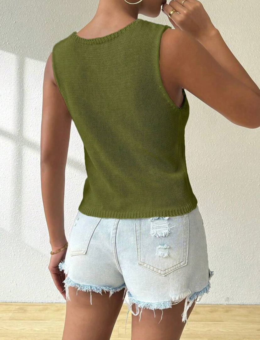Esencia Urbana Top de punto sin mangas para mujer M25PA03