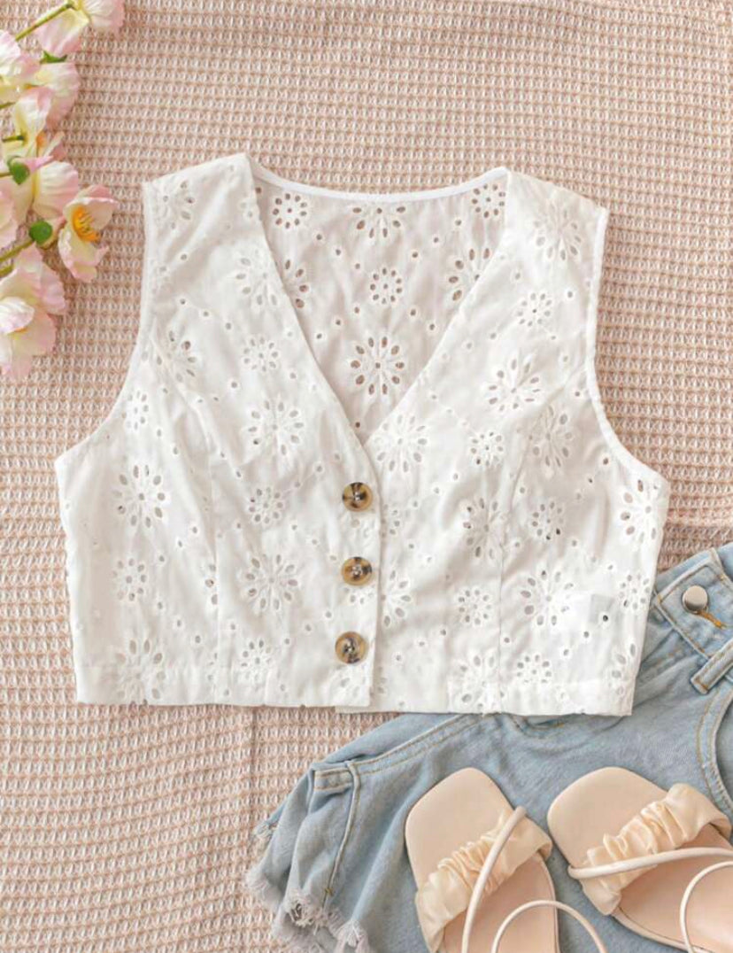 Luz de Verano Chaleco tipo cárdigan con cuello M25ÑW06