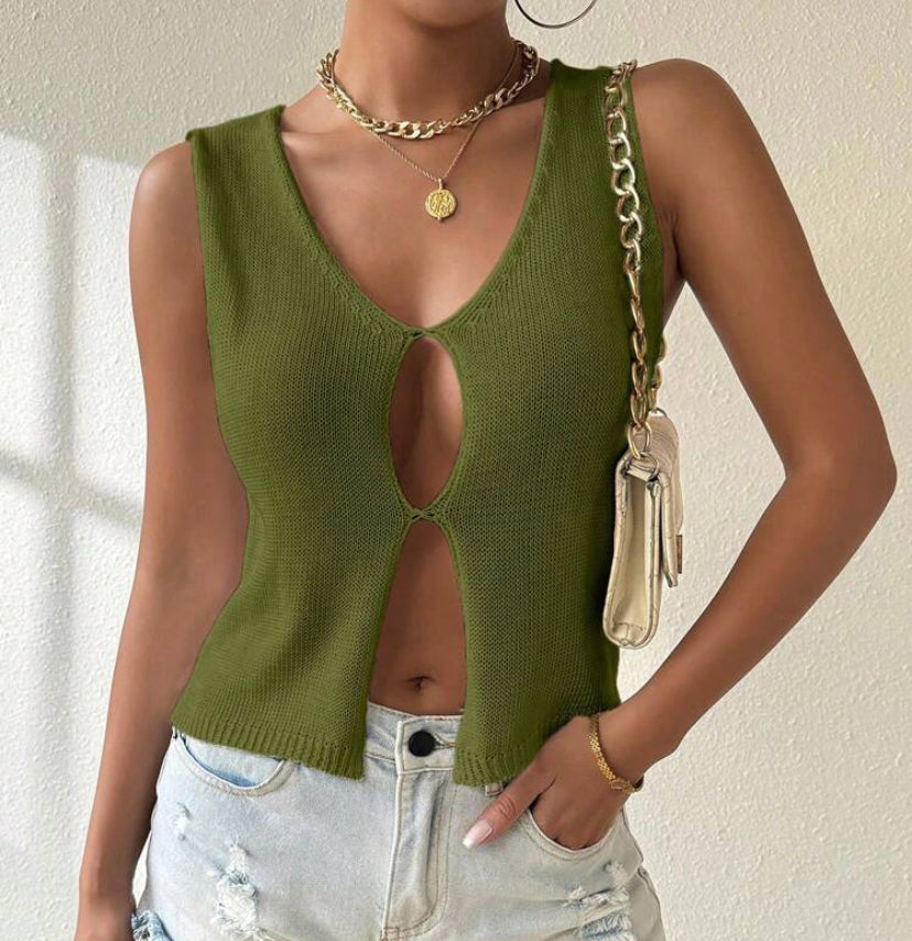 Esencia Urbana Top de punto sin mangas para mujer M25PA03