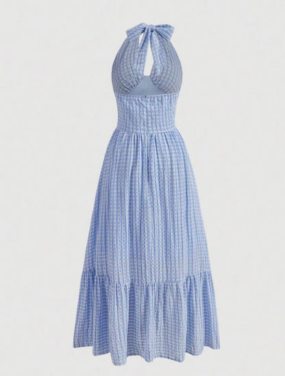 Plenitud Celeste Vestido con cuello M25ÑZ07