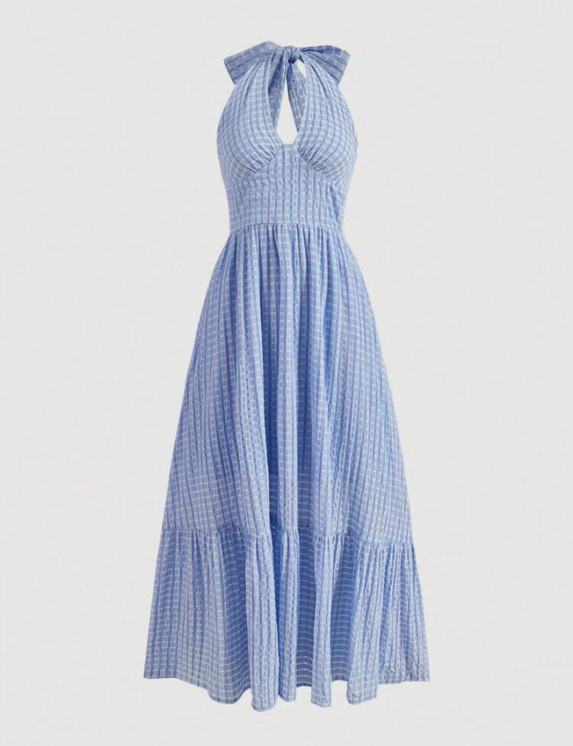 Plenitud Celeste Vestido con cuello M25ÑZ07