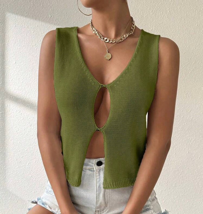 Esencia Urbana Top de punto sin mangas para mujer M25PA03