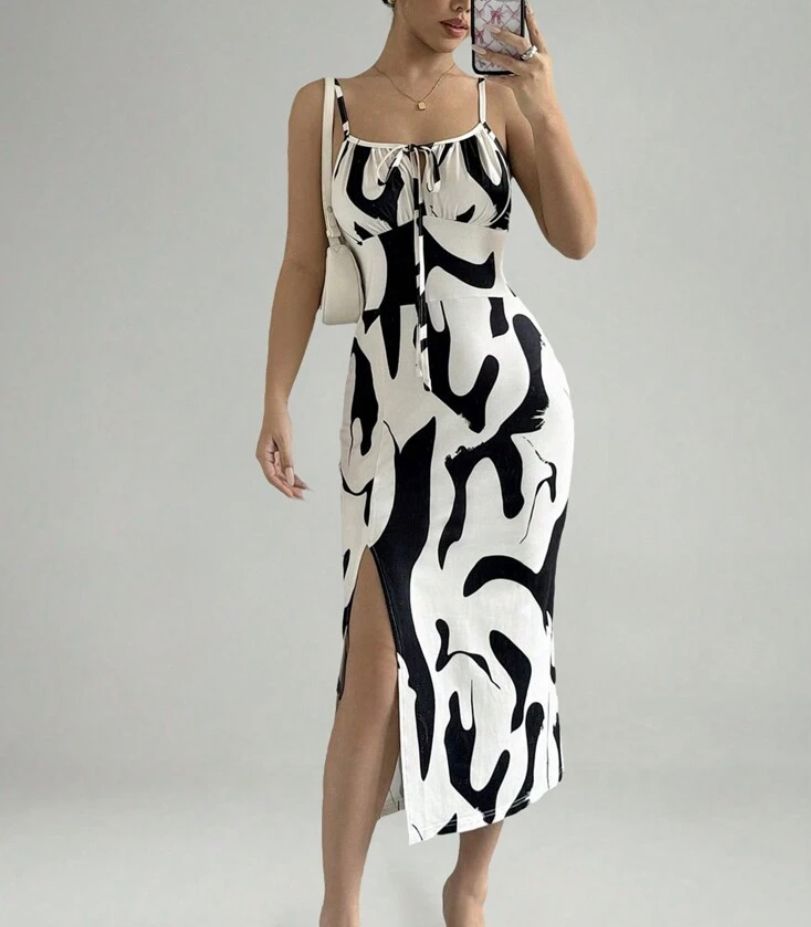 Belleza Fluida vestido maxi con abertura en el muslo M25ÑT01