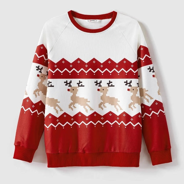 Suéter navideño con patrón de reno DV010