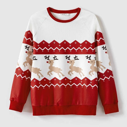 Suéter navideño con patrón de reno DV010