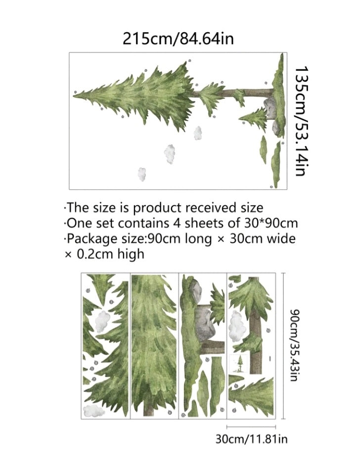 1 Juego De 4 Pegatinas Decorativas en Forma de Pino EL05