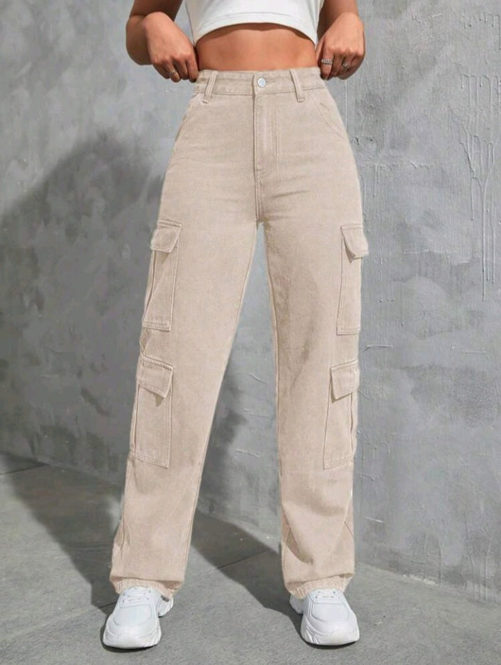 Jeans Cargo con Bolsillo Lateral FK08