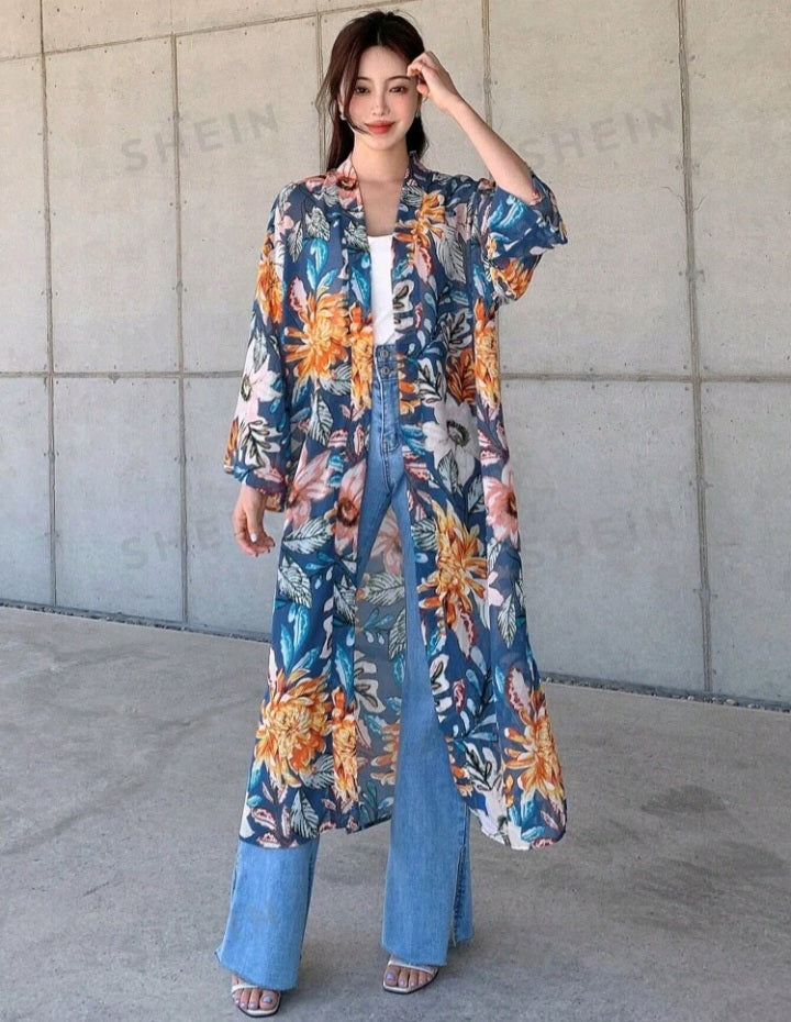 Kimono con Estampado Floral GE03