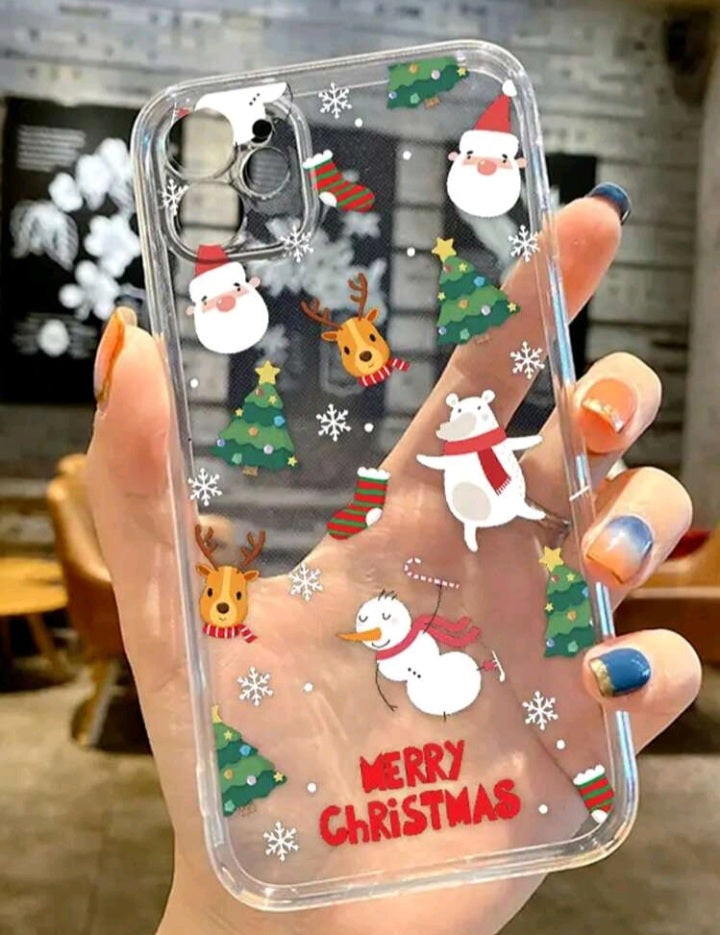 Funda Transparente con Diseño Navideño (717)