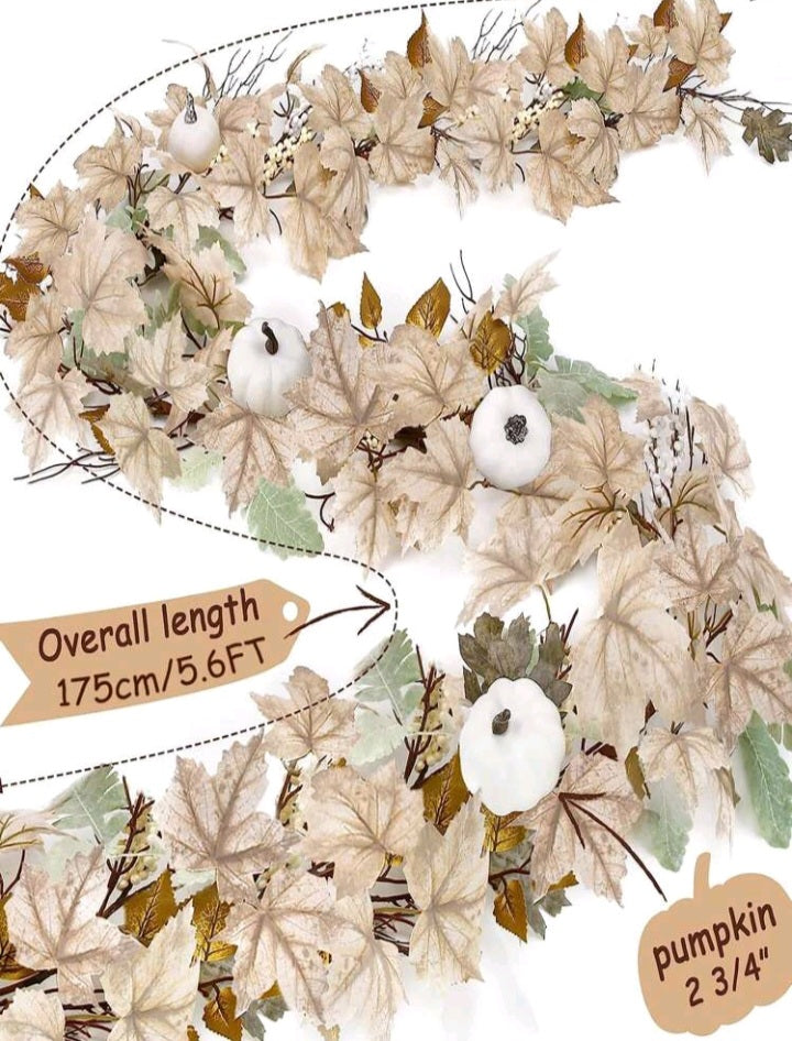 Guirnalda de Hojas de Arce para Decoración de Otoño GE08