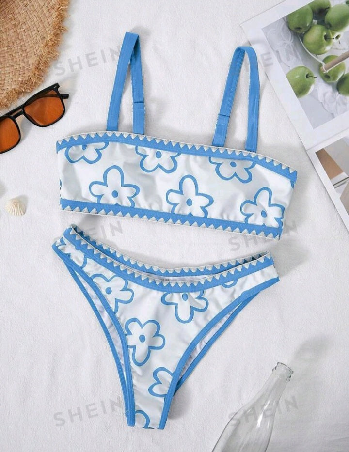 Traje de Baño con Estampado Floral GO08