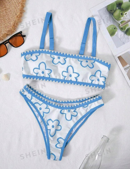 Traje de Baño con Estampado Floral GO08