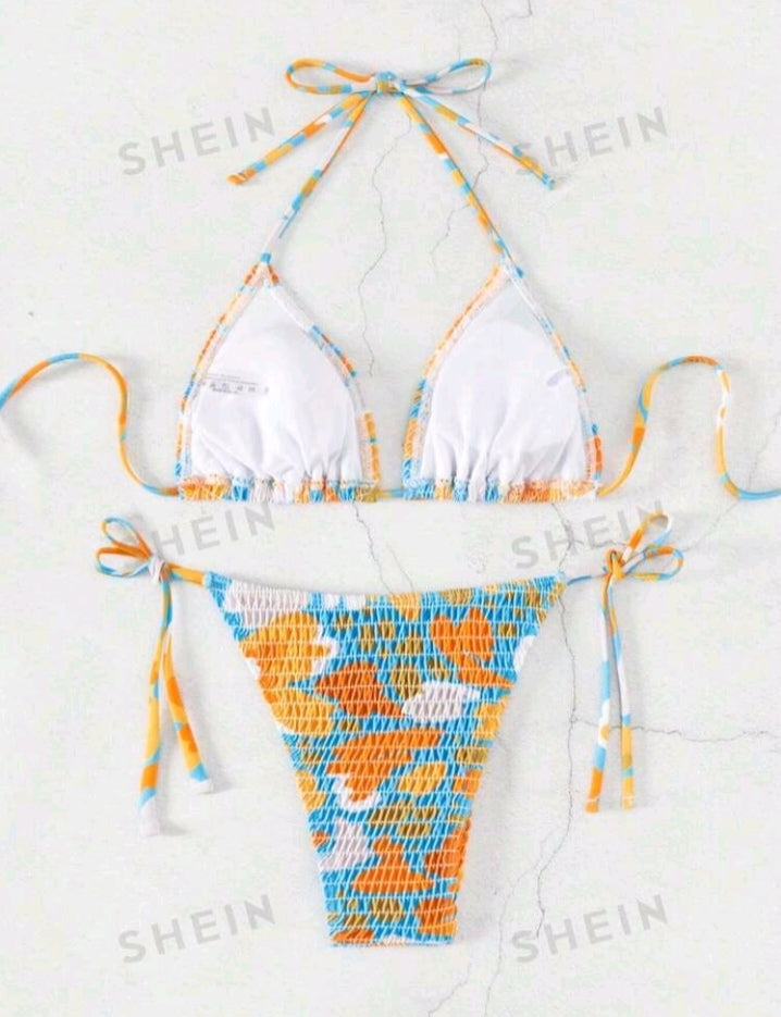 Traje De Baño Bikini con Lazo Lateral y Detalle de Nudo (796)