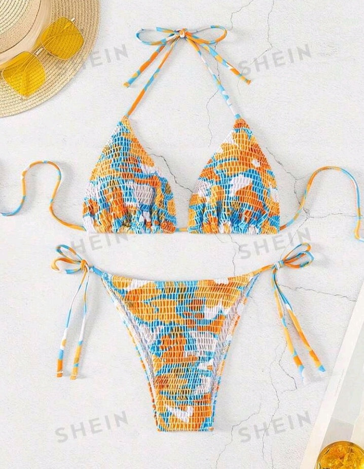 Traje De Baño Bikini con Lazo Lateral y Detalle de Nudo (796)