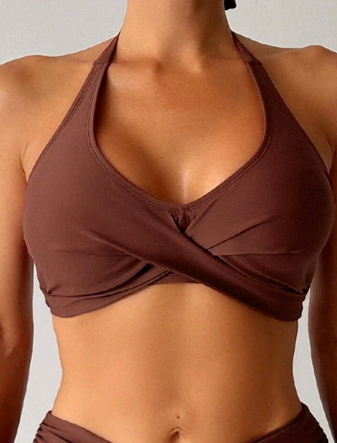 Conjunto de bikini color solido GW05