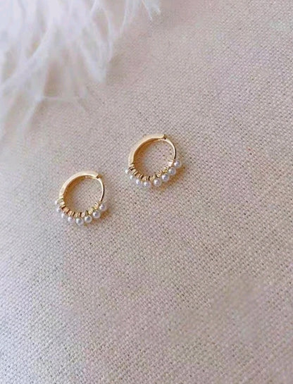 Aretes de Argolla con Perlas HB08